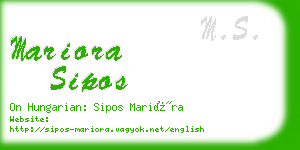 mariora sipos business card